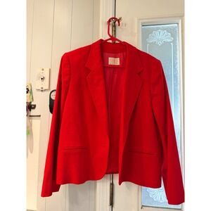 Vintage Pendleton Red Wool Blazer Jacket Womens Size 18 Made in USA 1 Button